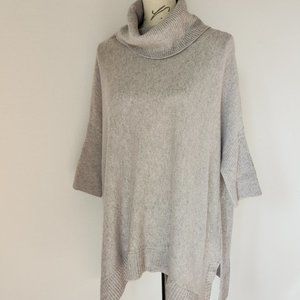 NWT +Beryll Cashmere Cowl Neck Sweather Pullover Grey  *with Holes*
